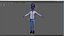 Hombre sonriente en 3D, peculiar y alegre, con dibujos animados manipulados