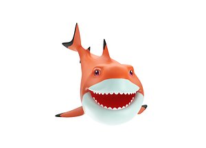 Blacktip reef shark animated fish low poly toon