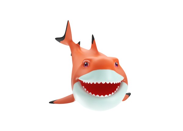 ツマグロアニメーション魚低ポリトゥーン3dモデル Turbosquid