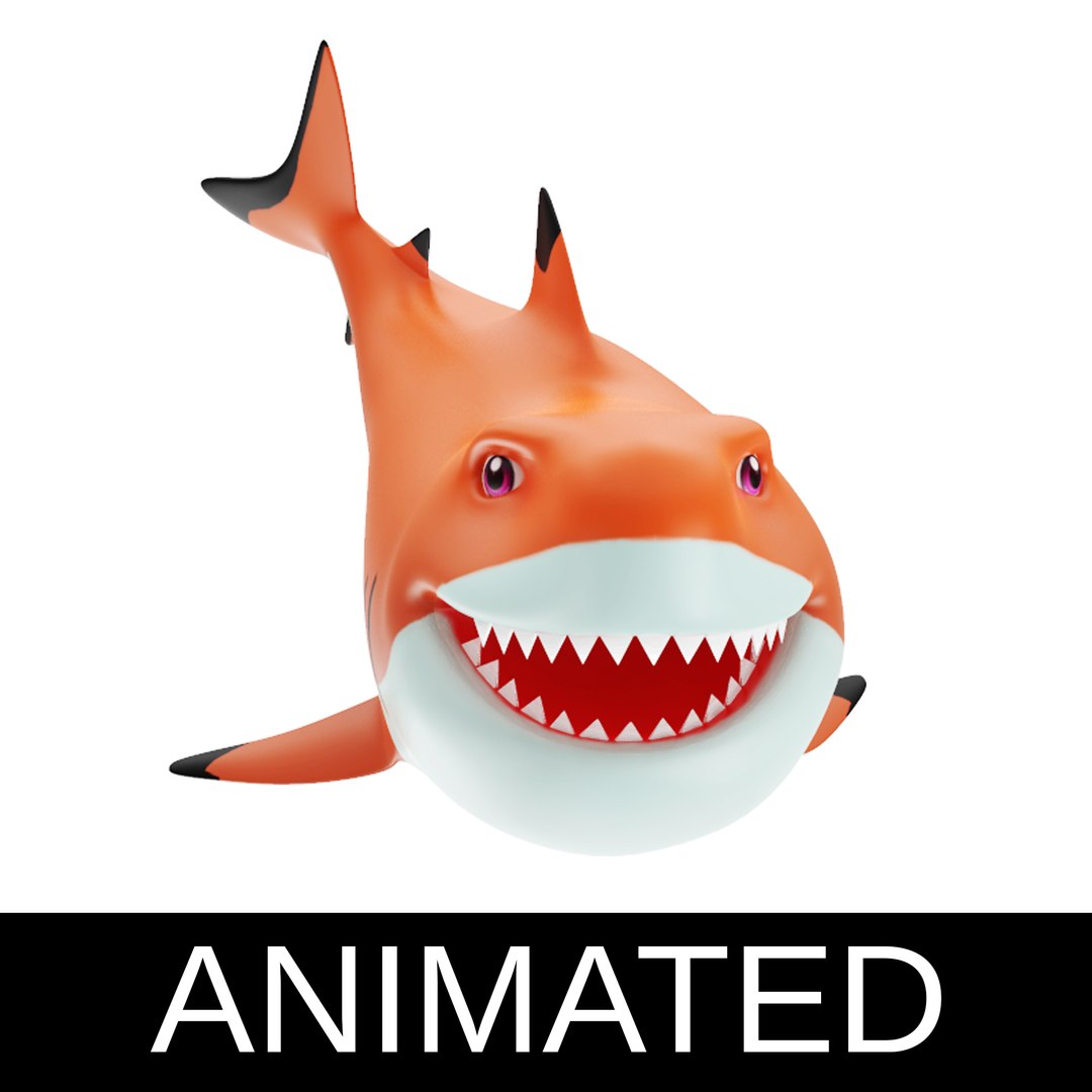 3D model Great White Shark - Game Ready VR / AR / low-poly rigged animated