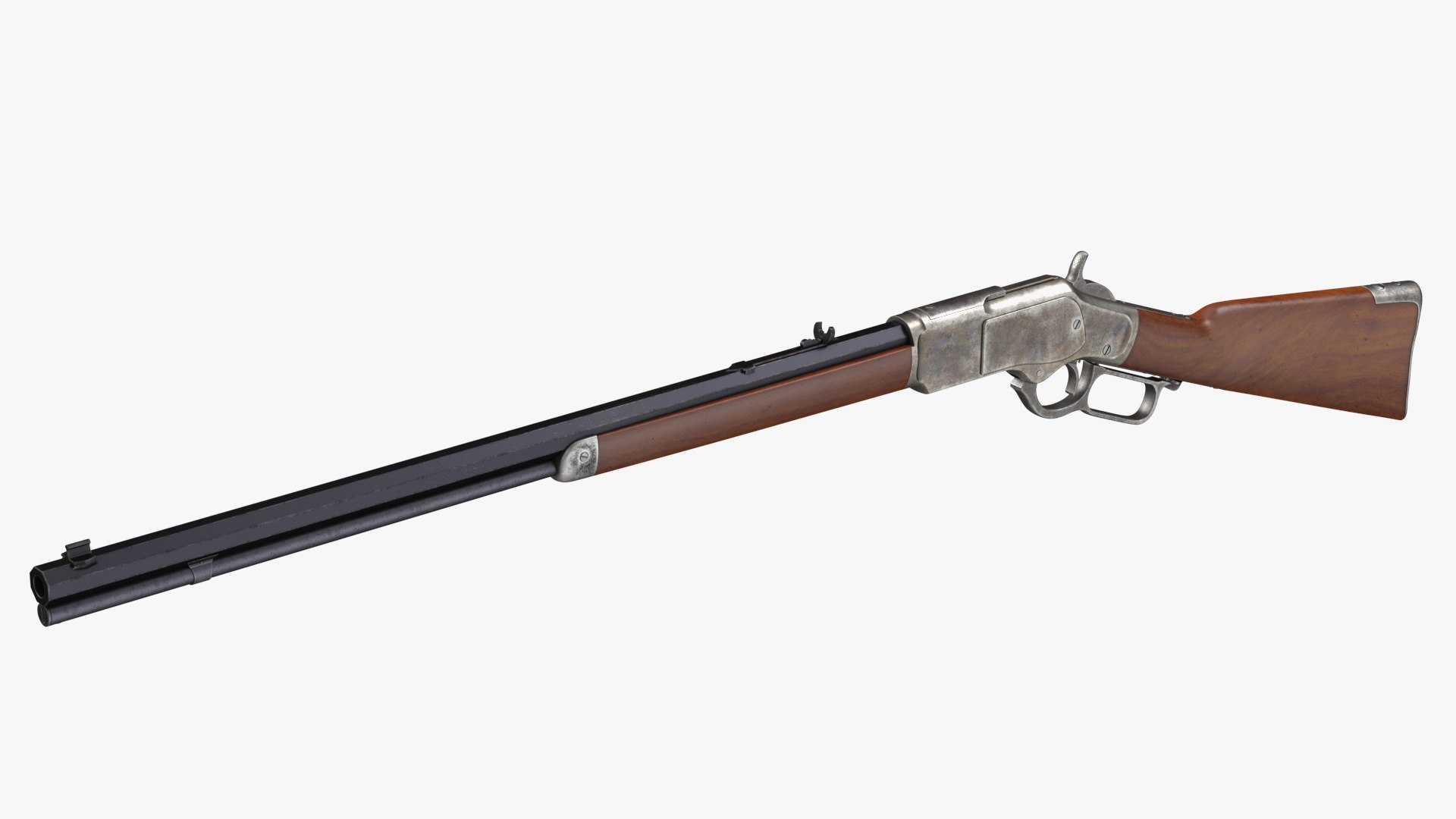 Winchester Model 1873 Patina Case Rigged 3D model preview