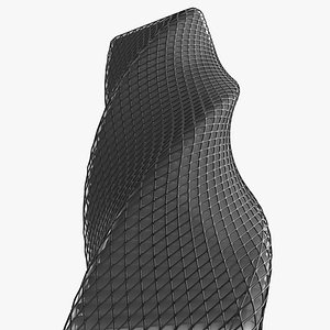 Twist Tower Quads Skeleton 3D model