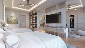 3D Masterbedroom Contemporer Style model