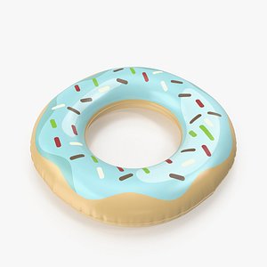 3D Donut Pool Float with Blue Topping