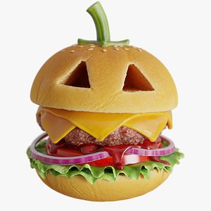 Pumpkin Face Burger Halloween