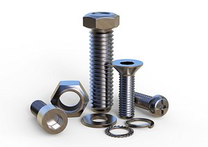 3D nuts bolts