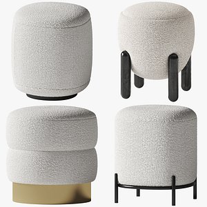 Boucle poufs set 3D model