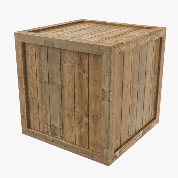 3D wooden box model