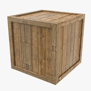 Low Poly Wooden Box 3D Model