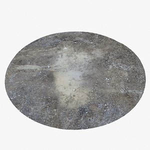 Gravel Ground Water 01 - 3D photogrammetry model scan of sand gravel and a paddle of muddy water