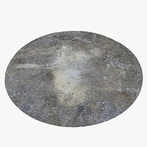 Gravel Ground Water 01 - 3D photogrammetry model scan of sand gravel and a paddle of muddy water