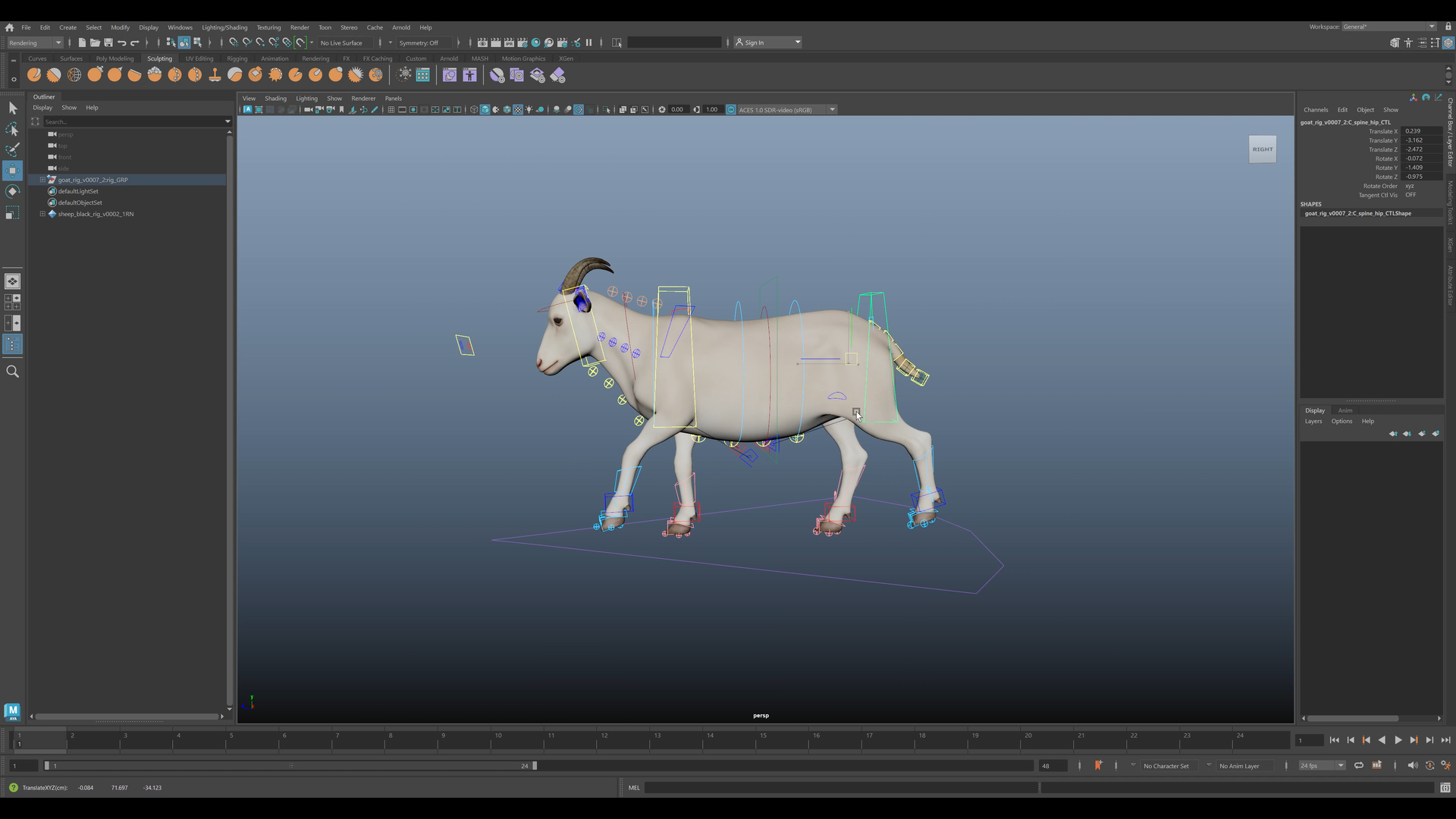 3D Goat Rigged Animated With Fur Model - TurboSquid 2169752
