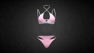 Bikini Dress In Low Poly 3D