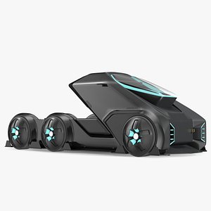Fantastic Hi-Tech Truck Black Rigged 3D