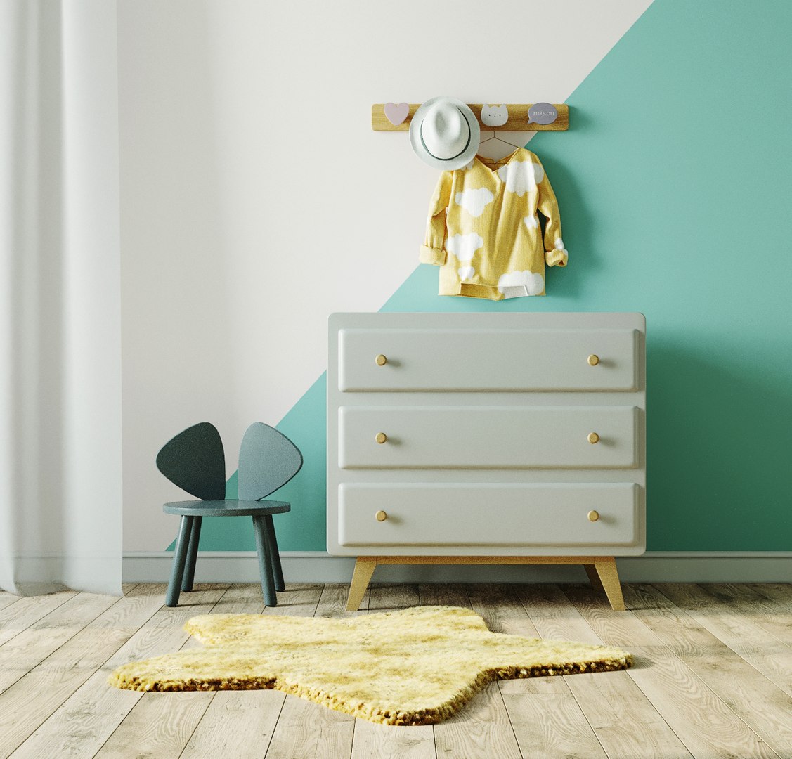 3D Dresser Rug Hanger - TurboSquid 1587023