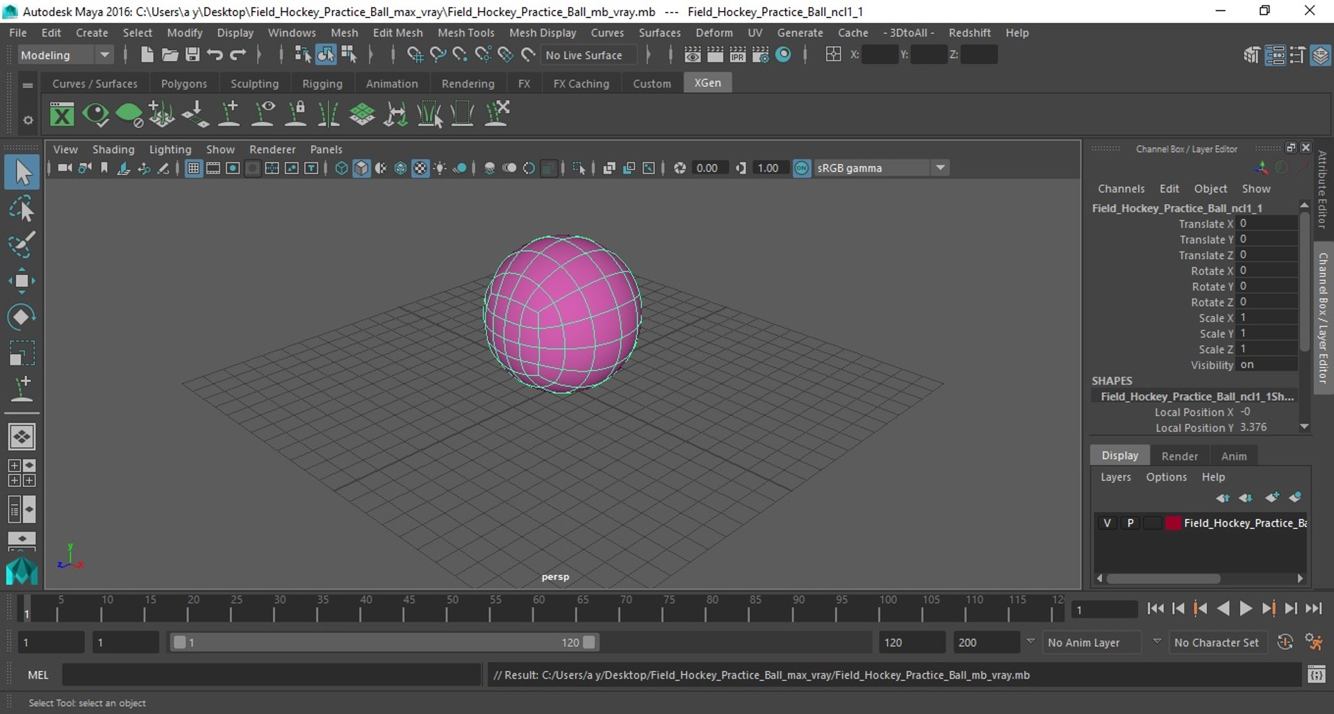 3D Field Hockey Practice Ball Model - TurboSquid 1778847