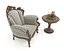 Mesa de centro y sillón de estilo europeo clásico 25