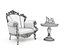 Mesa de centro y sillón de estilo europeo clásico 25