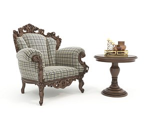 Classic European Style Coffee Table and Armchair 25 model