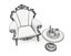 Mesa de centro y sillón de estilo europeo clásico 25