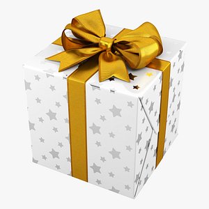 3d gift box white