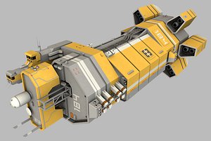 asteroid mining command vessel 3d model