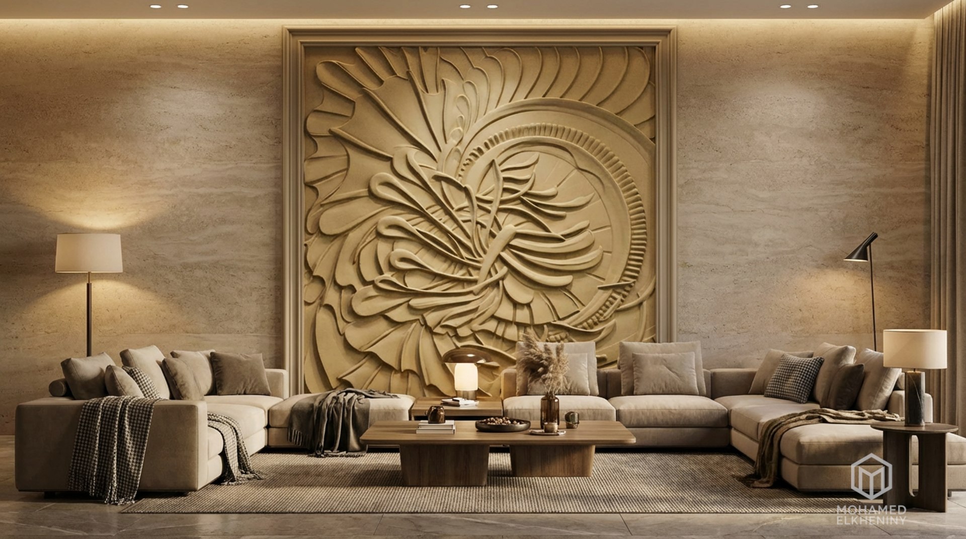 3D Modern Panel Wall Decor Set Relief Stl Mural CNC 291 Model ...