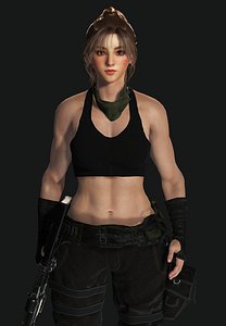 3D model AAA 3D REALISTIC FEMALE CHARACTER - SHOOTER MILITARY GTA 03