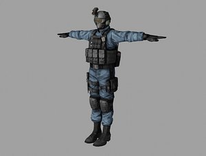 3D shield agent man