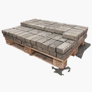 Stack of concrete paving blocks
