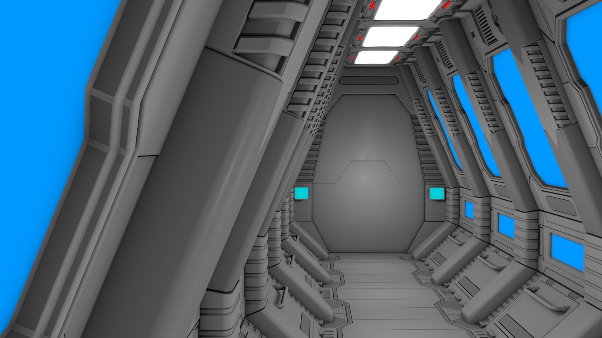 Sci Fi Corridor 3D Model - TurboSquid 2003545