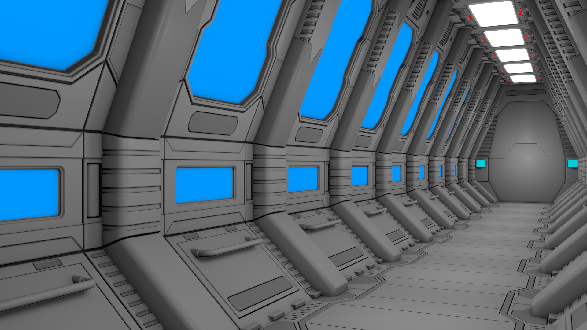 Sci Fi Corridor 3D Model - TurboSquid 2003545