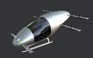 3D simple cartoon flying car model