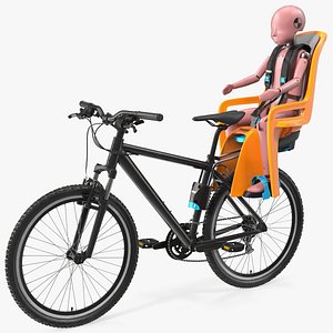 3D Bike with Child Crash Test Dummy in Thule Safety Seat model