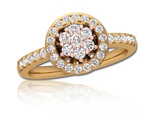 3D Diamond Women Valentine Engagement Ring 3DM