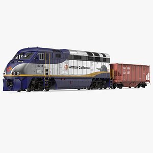 Diesel Electric Locomotive with Hopper Car Generic