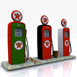 3d model gas pump texaco