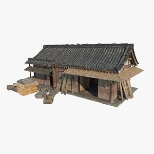 3D Ancient Asian architecture and houses model