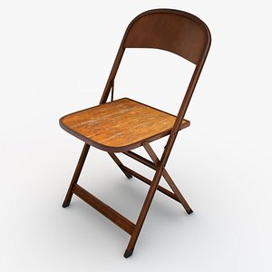 Folding Metal & Wood Chair