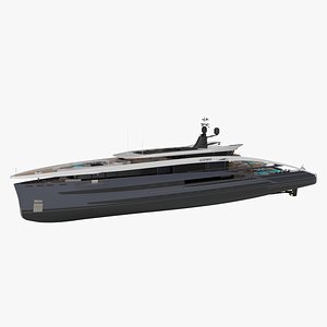 3D MaxiMax Superyacht Night Scene model