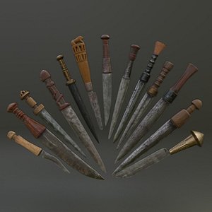 daggers blades pbr 3D model