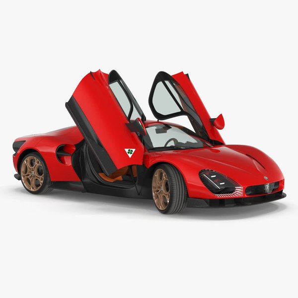 Alfa Romeo 33 Stradale Red Rigged for Cinema 4D 3D model