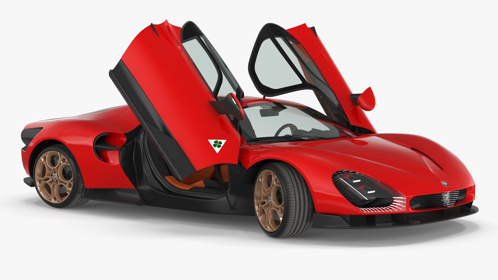 Alfa Romeo 33 Stradale Red Rigged for Cinema 4D 3D model preview