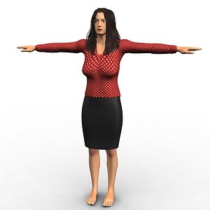 realistic corporate lady woman 3d model