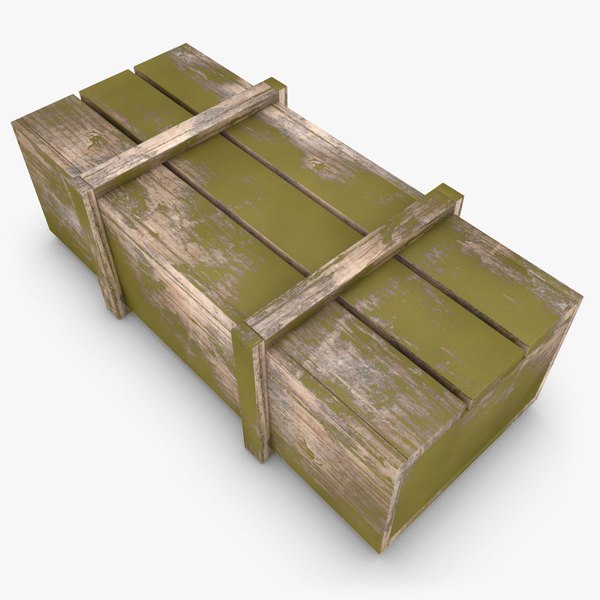 3d realistic wooden box 02 model