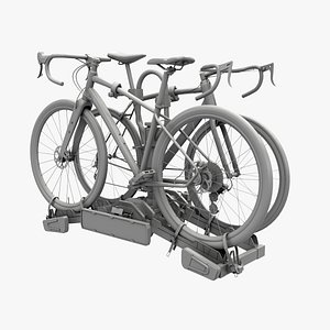 Bicycle Towbar Carrier with Road Bike and Gravel UT 3D
