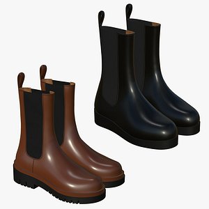 3D Realistic Leather Boots V69 model