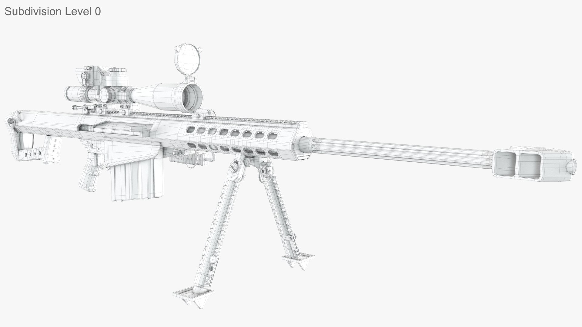 modelo 3d Rifle de francotirador Barrett M98B - TurboSquid 1989353