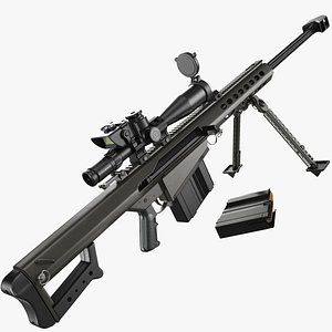 3D sniper rifle barrett m82