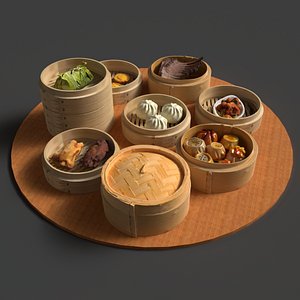 3D Chinese  dim sum model